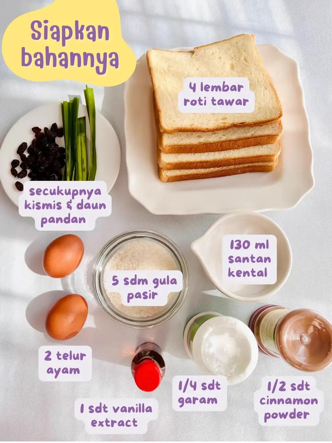 Resep Puding Roti Tawar Wangi Pakai Santan dan Kismis