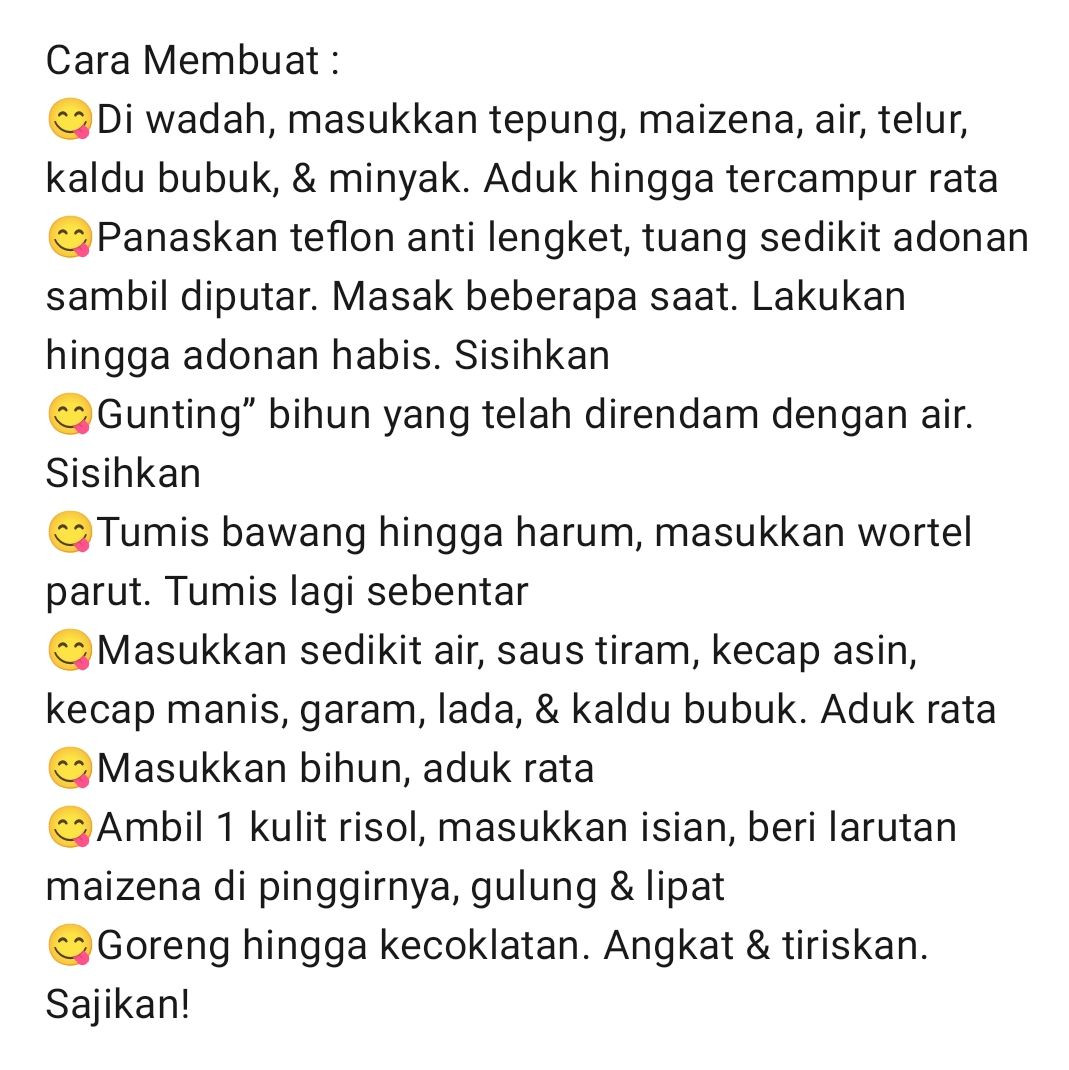 Resep Risol Bihun Kampung Renyah Anti Gagal