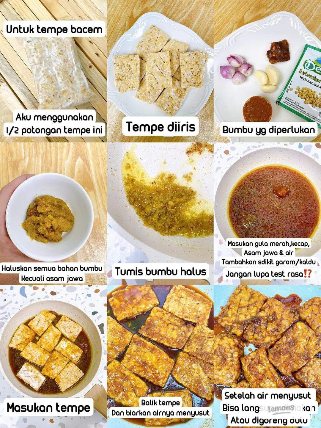 Resep Tempe Bacem Goreng, Orek Basah dan Orek Kering