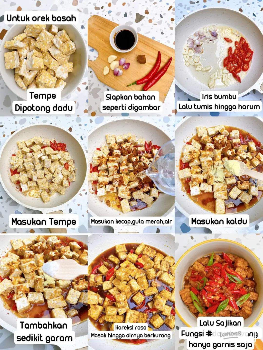 Resep Tempe Bacem Goreng, Orek Basah dan Orek Kering