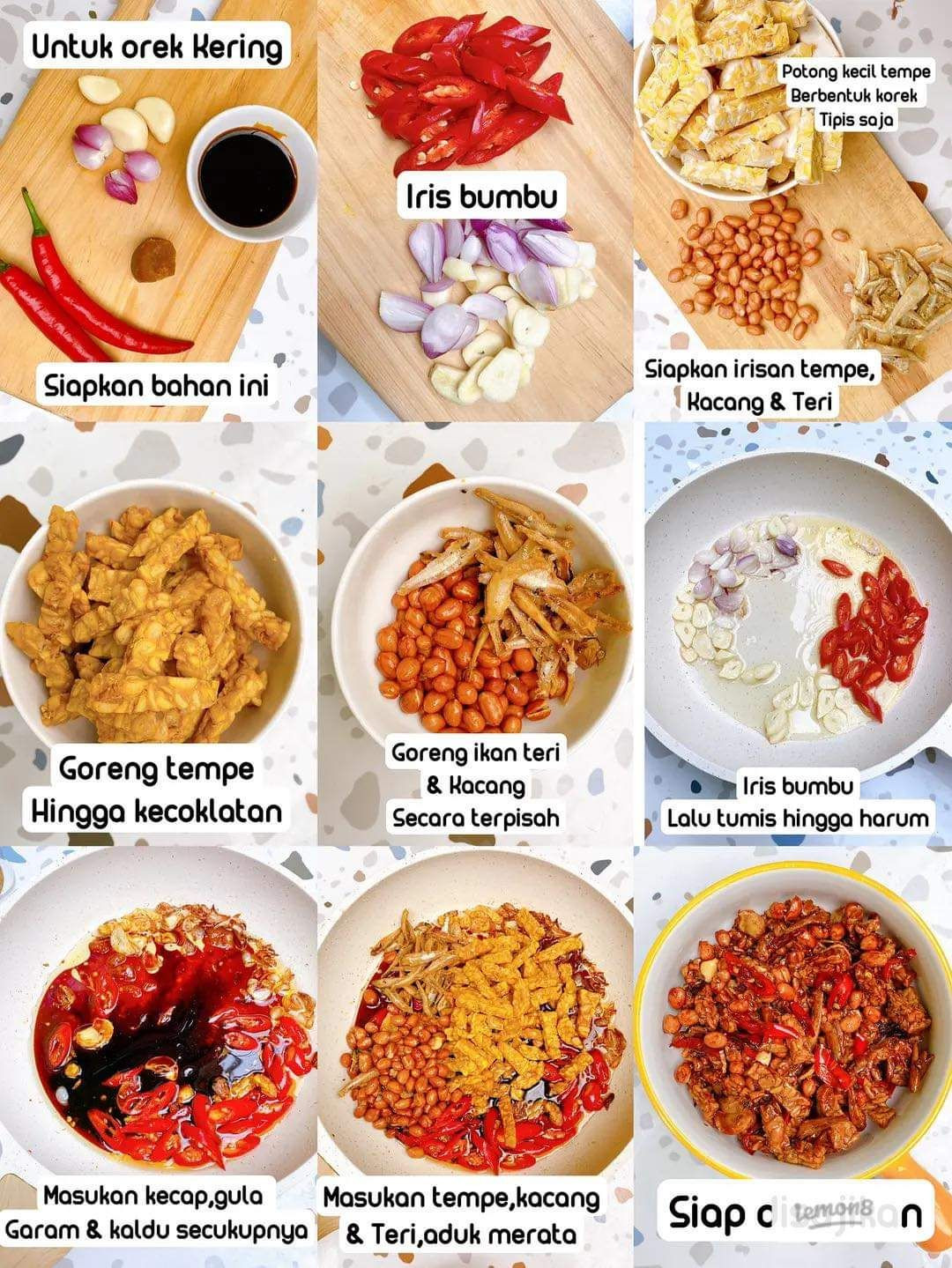 Resep Tempe Bacem Goreng, Orek Basah dan Orek Kering