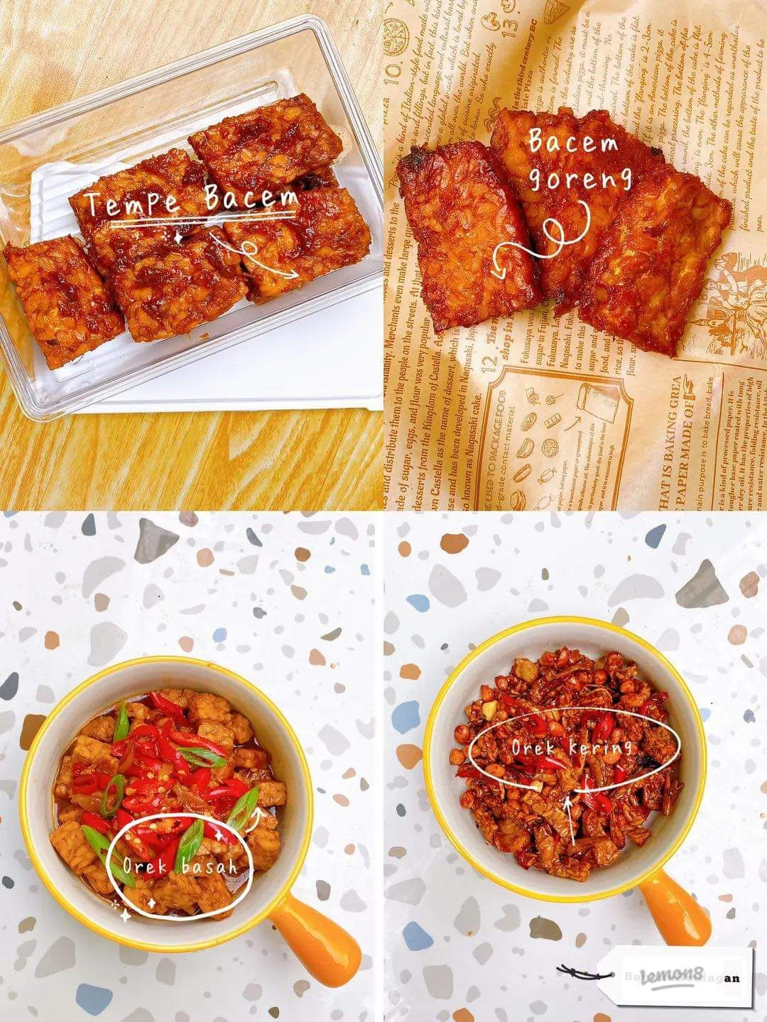 Resep Tempe Bacem Goreng, Orek Basah dan Orek Kering