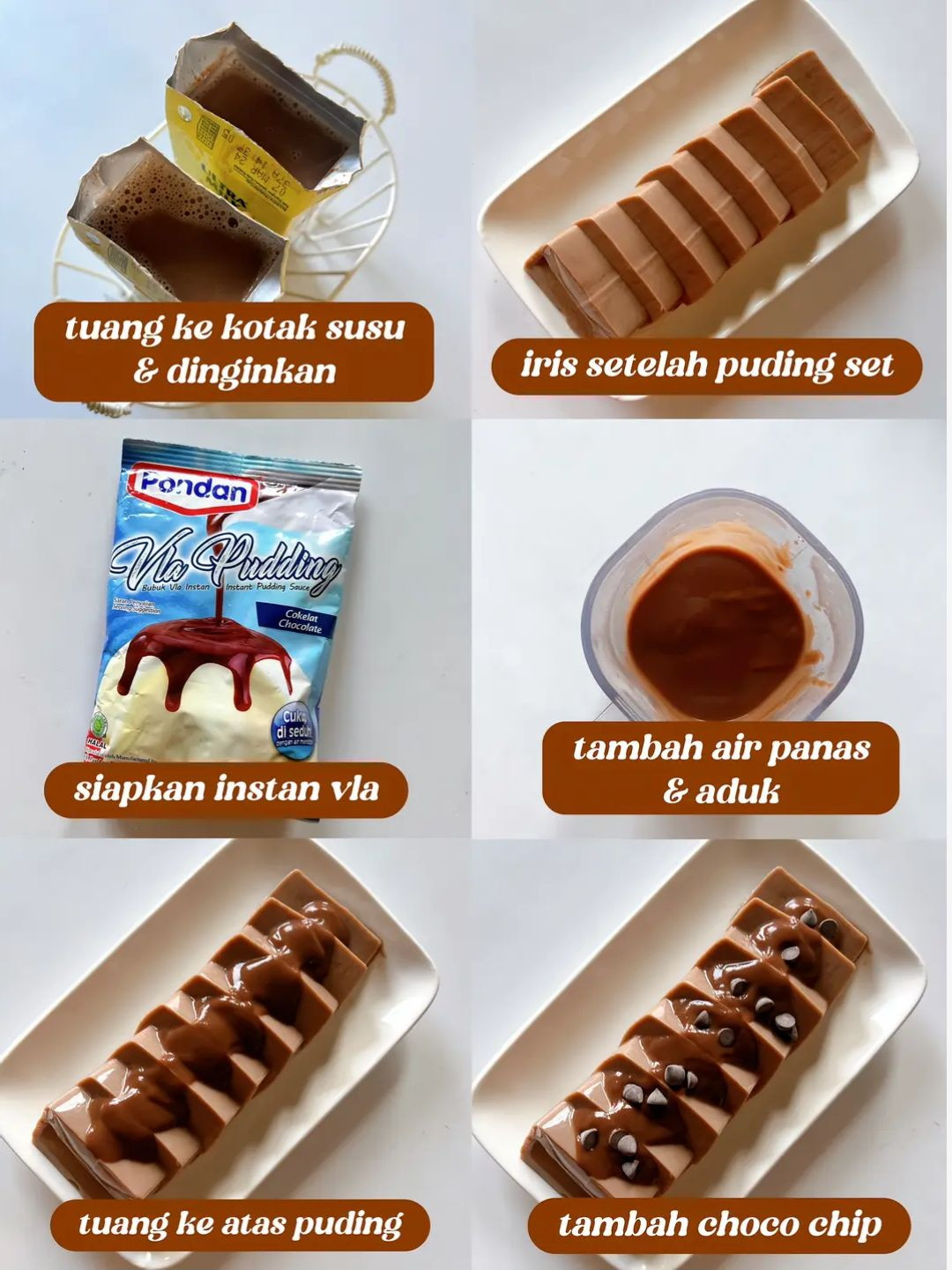 Resep Triple Choco Puding: Puding Coklat Mềm Mại Với Vla và Chocochip