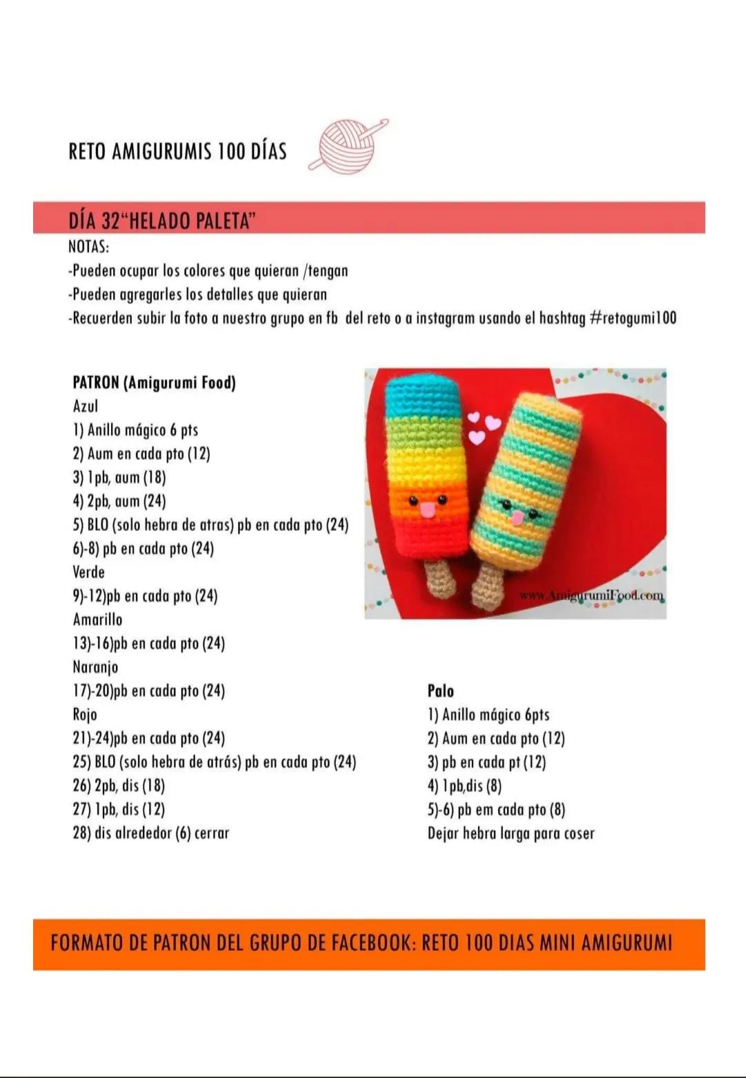 Reto Amigurumis 100 Días: Patrones Gratis de Medusa, Helado Paleta, Dino, Tostada y Taza