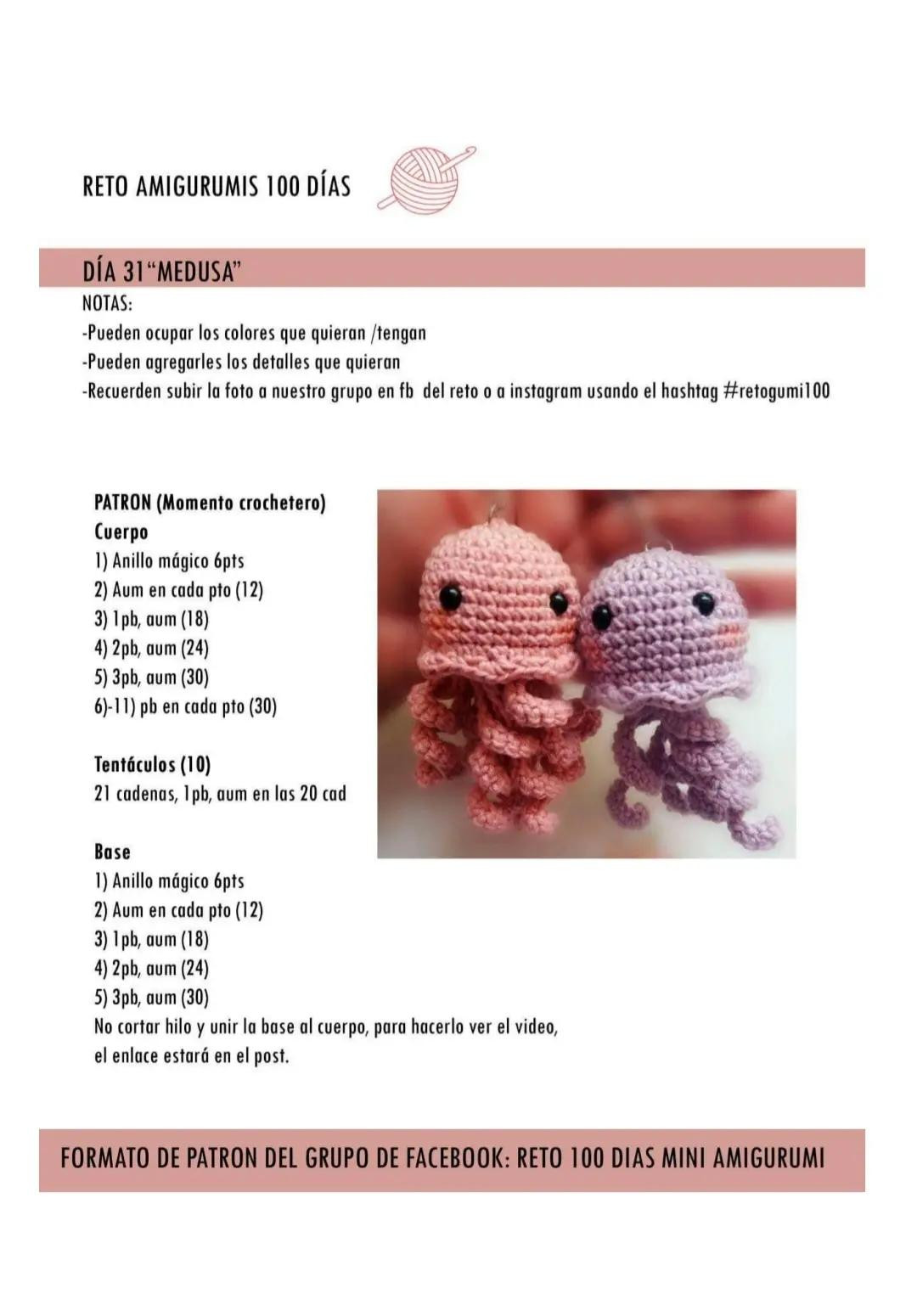 Reto Amigurumis 100 Días: Patrones Gratis de Medusa, Helado Paleta, Dino, Tostada y Taza