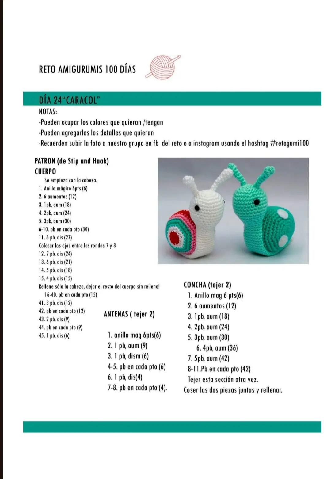 Reto Amigurumis 100 Días: Patrones gratis para Árbolito, Conejita, Mariposa y Caracol