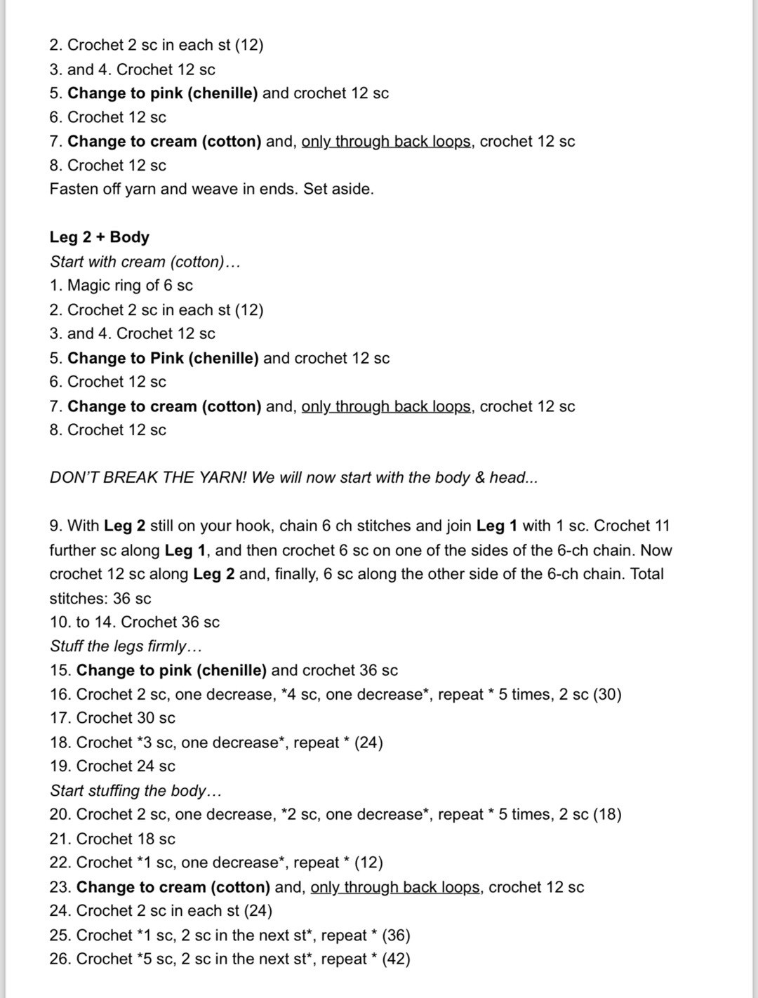 Rosa Poodle Amigurumi Crochet Pattern - Pink Chenille Dog Doll