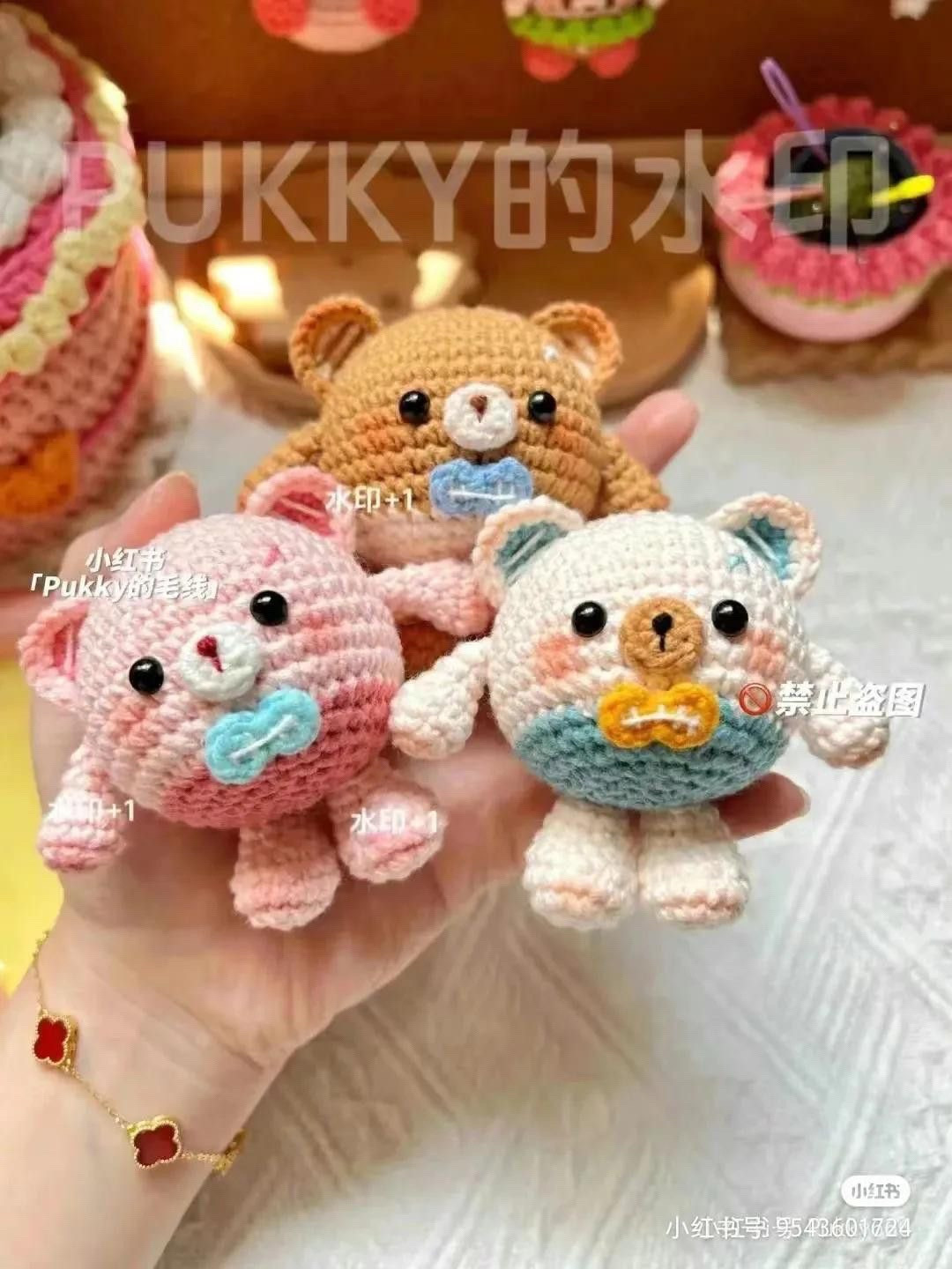 Round bear crochet pattern chart