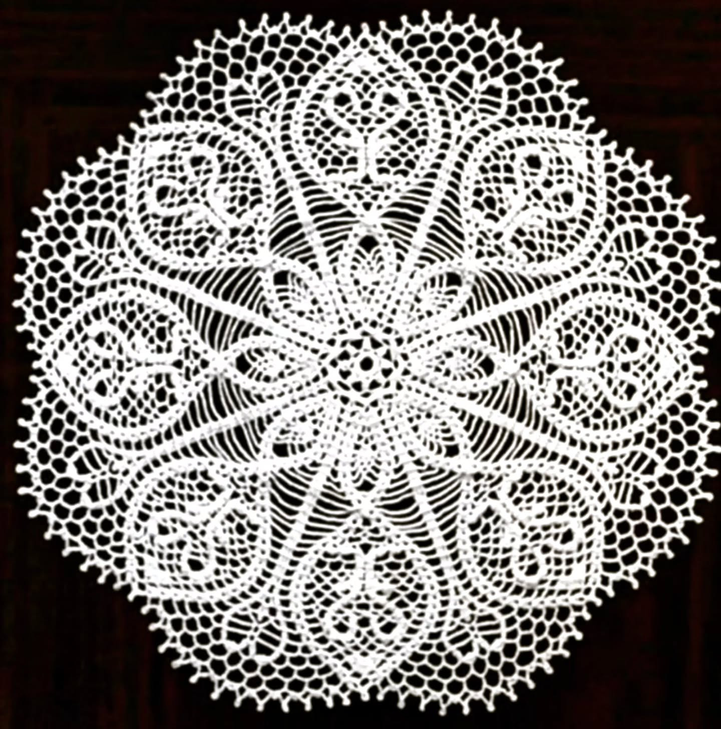 Rounded Mandala Crochet Doily Pattern Chart