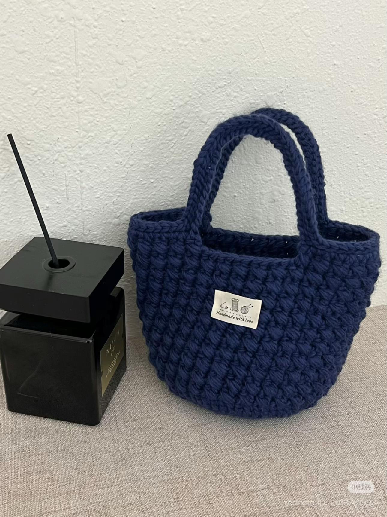 Royal Blue Korean Style Crochet Tote Bag Pattern