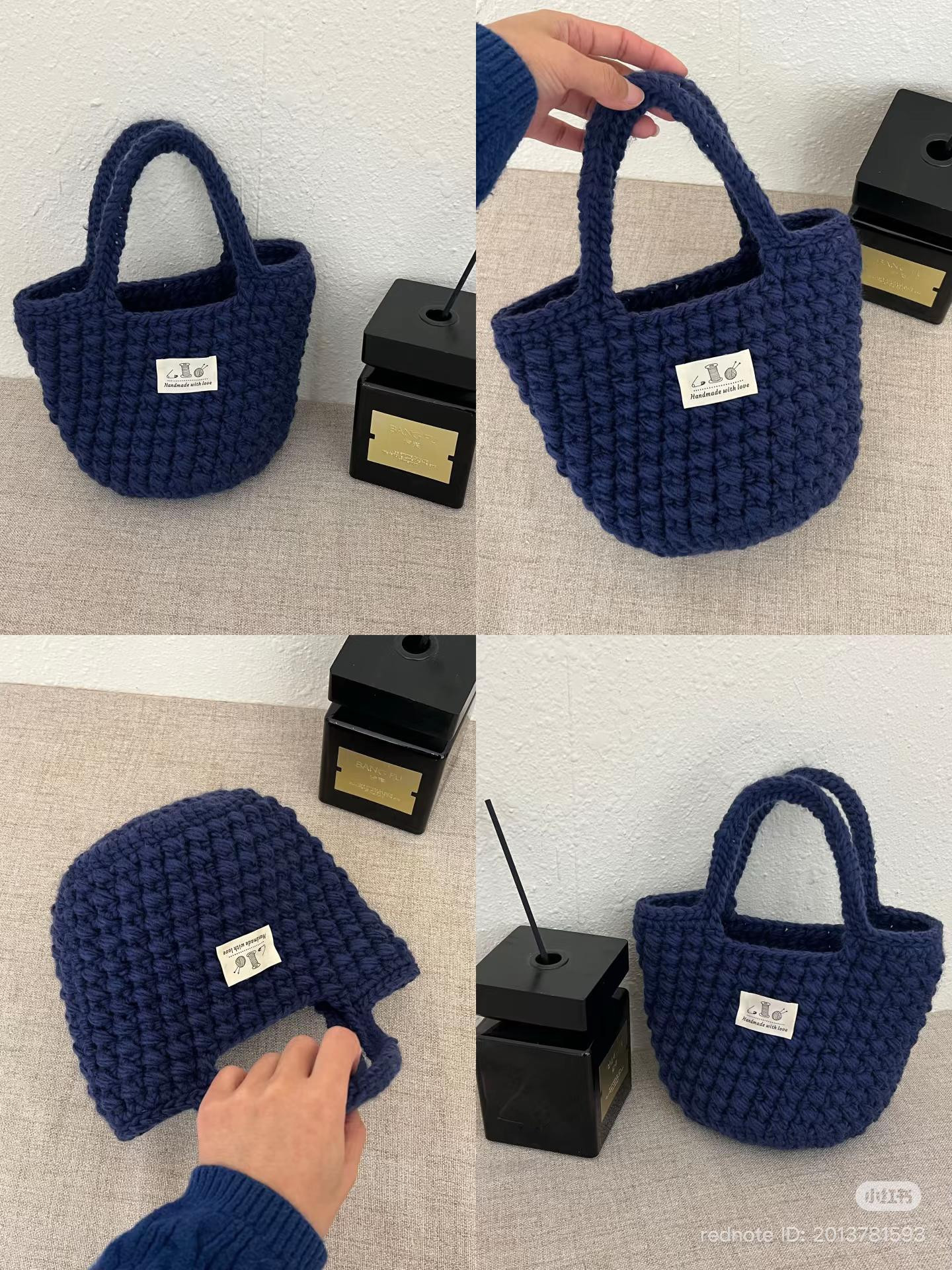 Royal Blue Korean Style Crochet Tote Bag Pattern