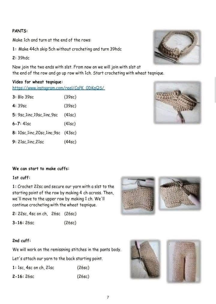 Sahra Doll Crochet Pattern with Guitar and Outfit