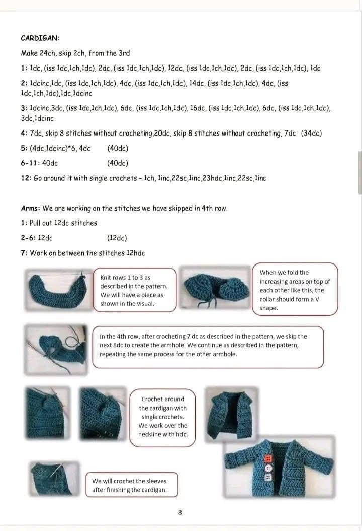 Sahra Doll Crochet Pattern with Guitar and Outfit