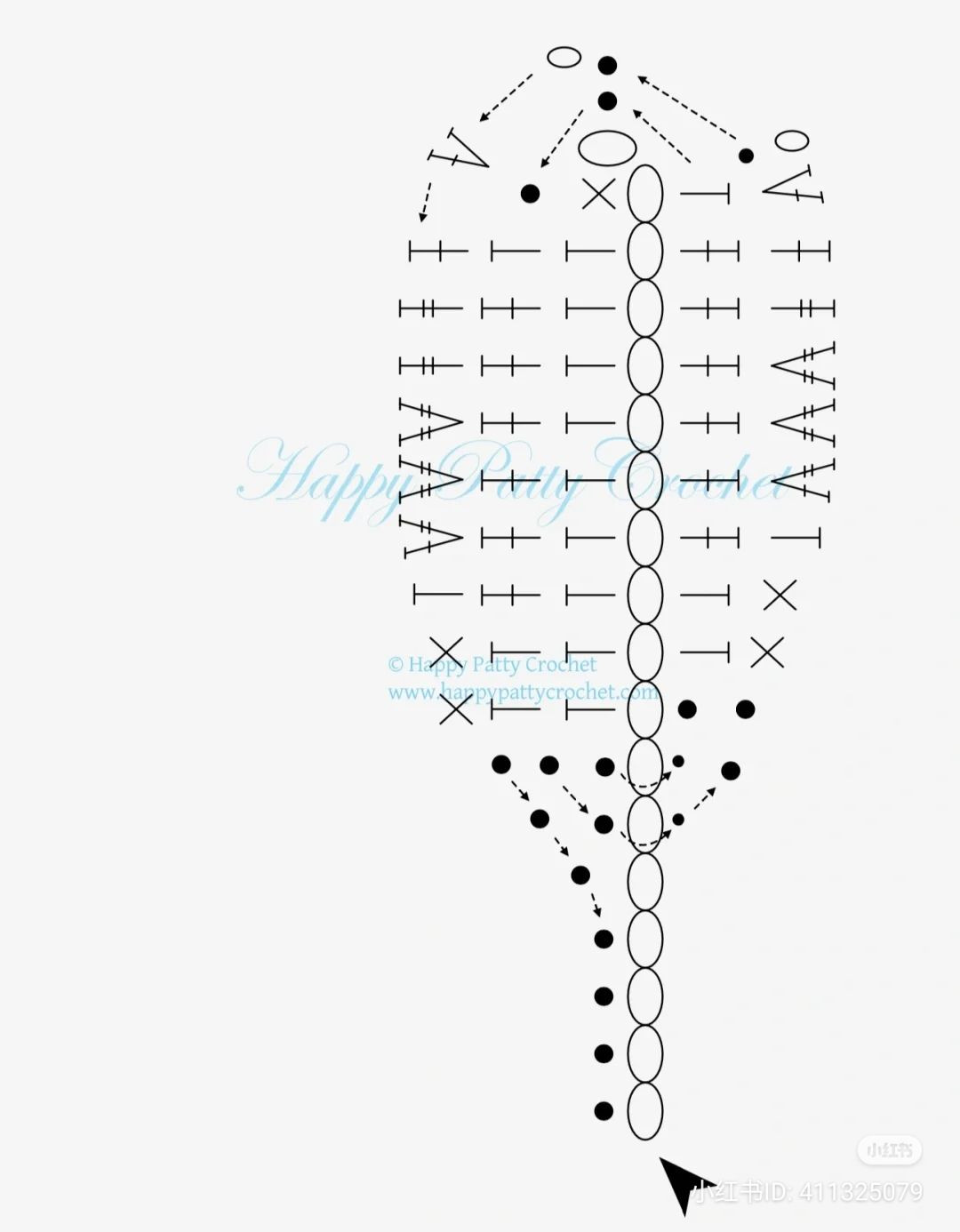 Sakura Cherry Blossom Crochet Flower Branch Pattern Chart