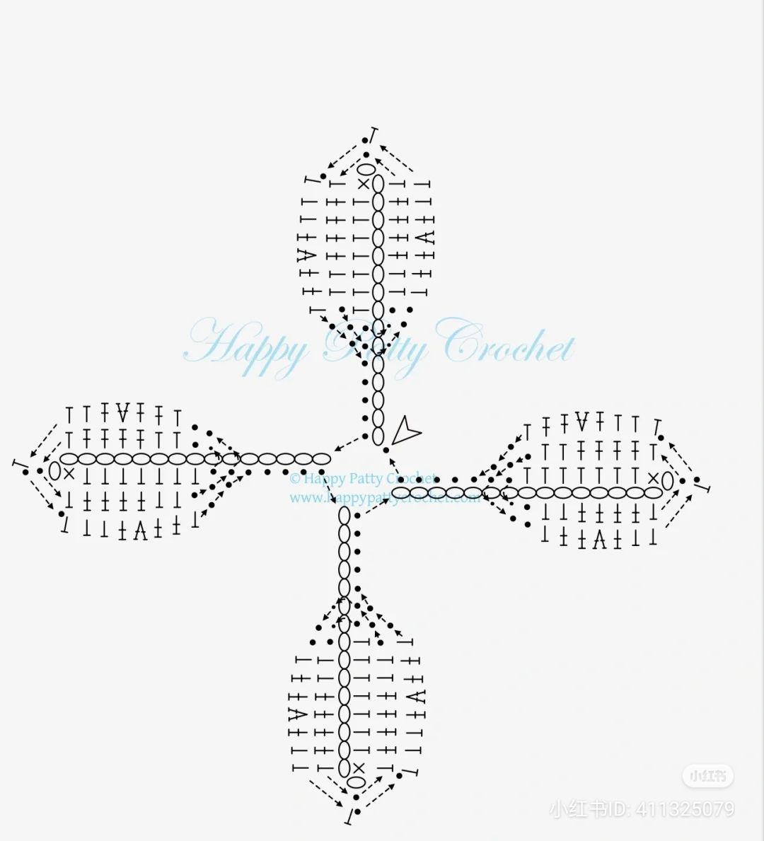 Sakura Cherry Blossom Crochet Flower Branch Pattern Chart