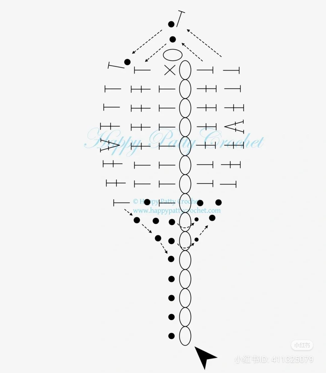 Sakura Cherry Blossom Crochet Flower Branch Pattern Chart