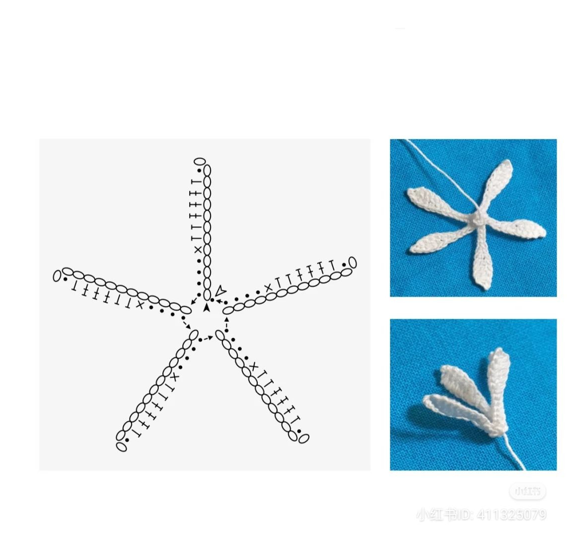 Sakura Cherry Blossom Crochet Flower Branch Pattern Chart