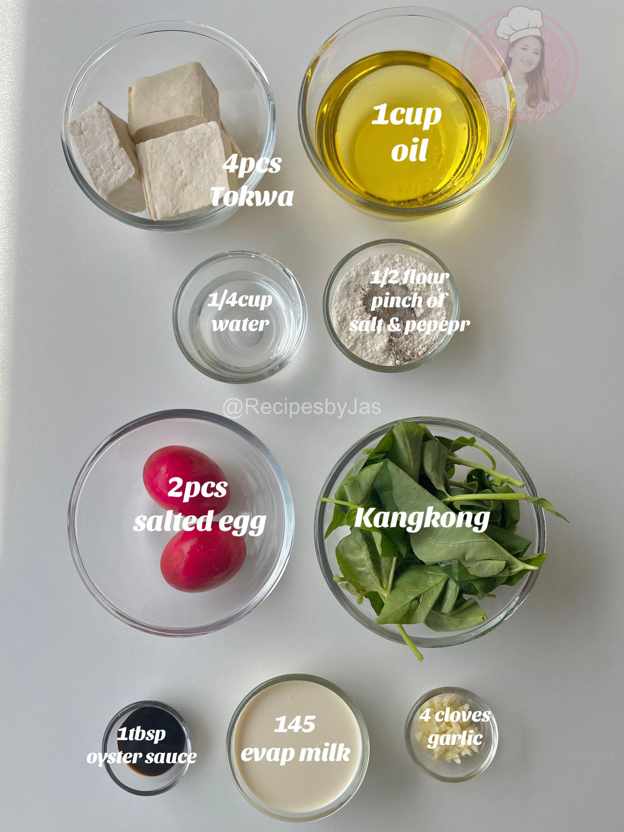 Salted Egg Tokwa with Kangkong