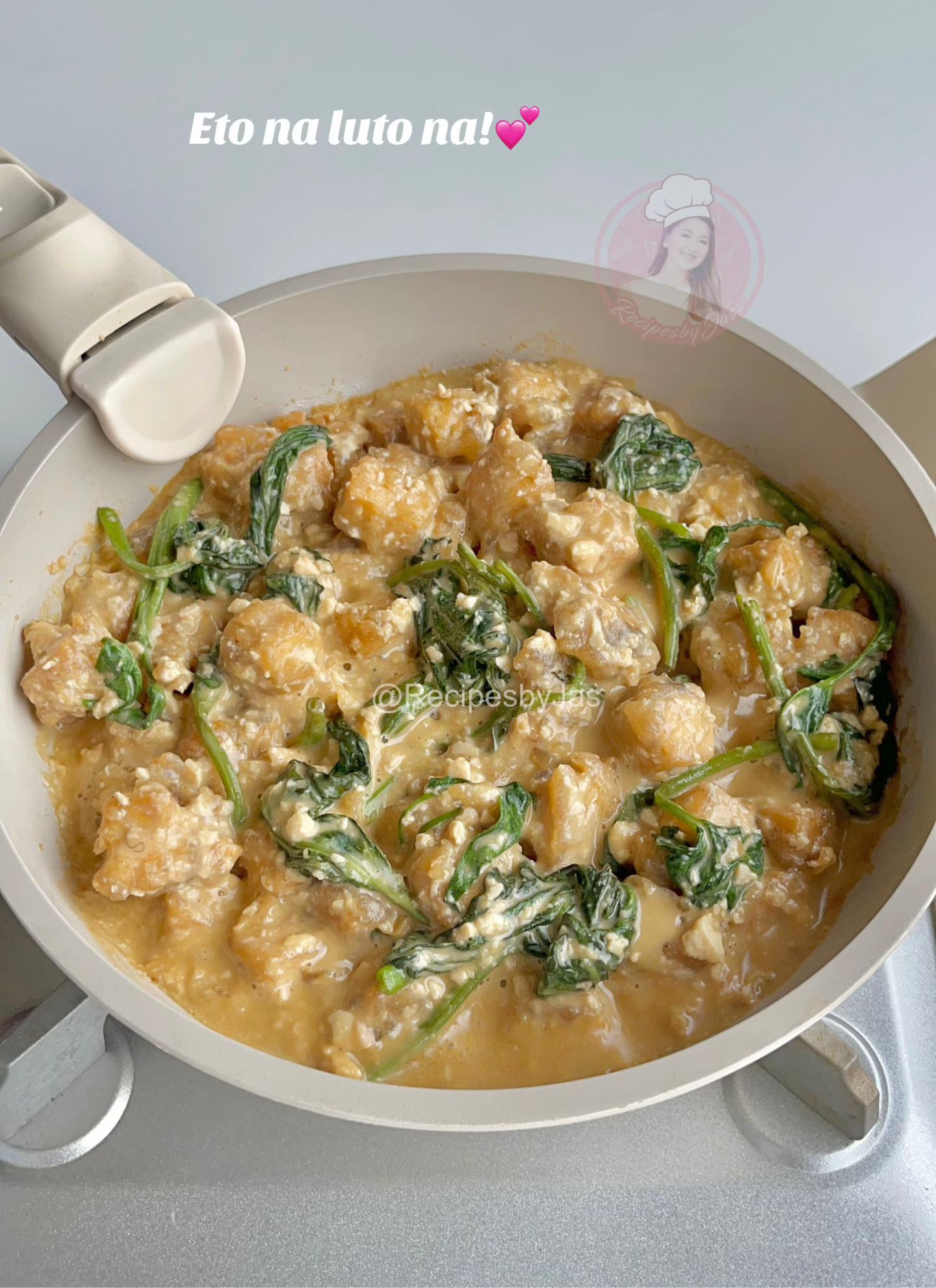 Salted Egg Tokwa with Kangkong