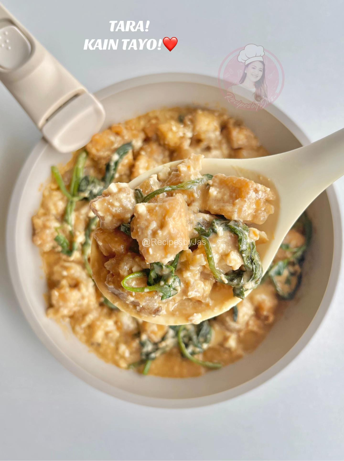 Salted Egg Tokwa with Kangkong