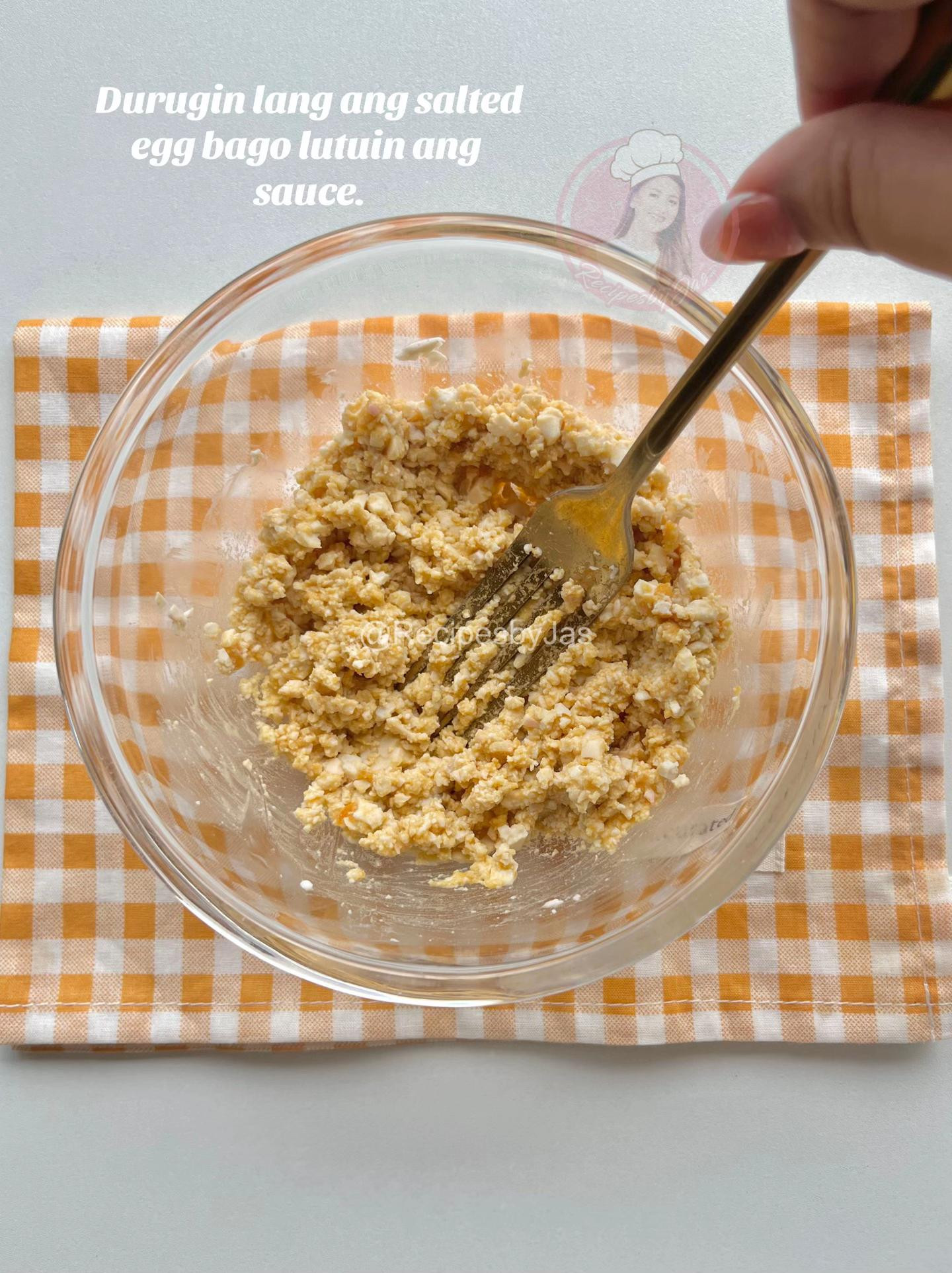Salted Egg Tokwa with Kangkong