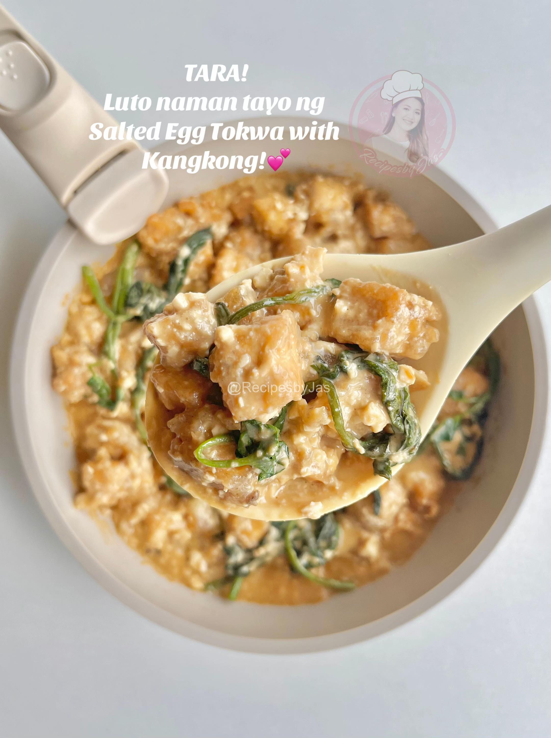 Salted Egg Tokwa with Kangkong
