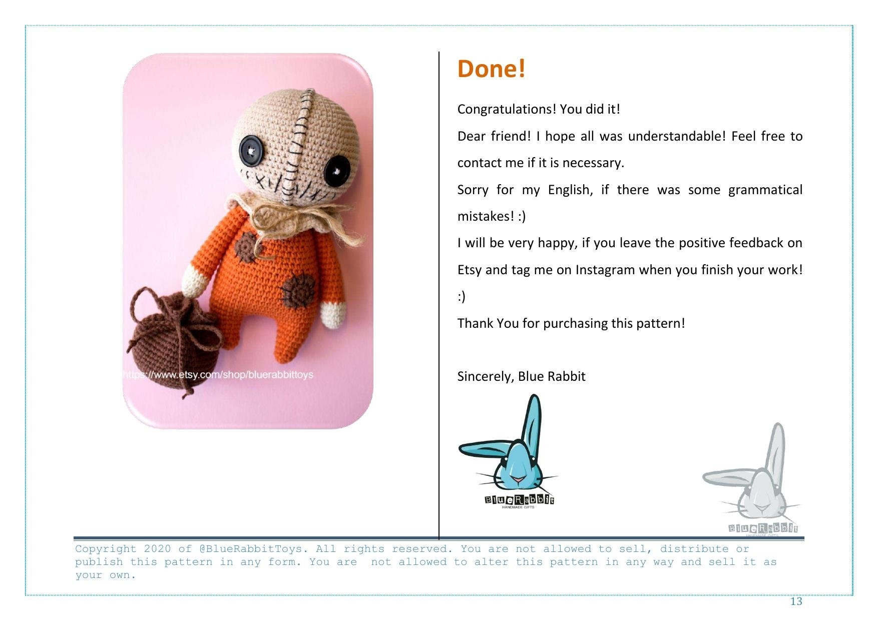 Sam Halloween Crochet Pattern: Scary Boy with Burlap Bag Head Amigurumi Tutorial