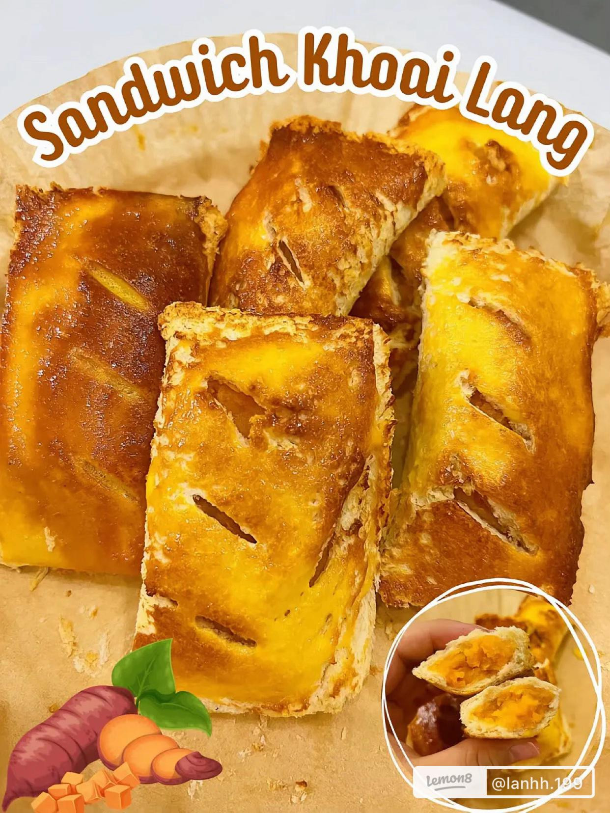 Sandwich Khoai Lang Nướng: Cách làm bánh mì sandwich nhân khoai lang thơm ngon, giòn vỏ