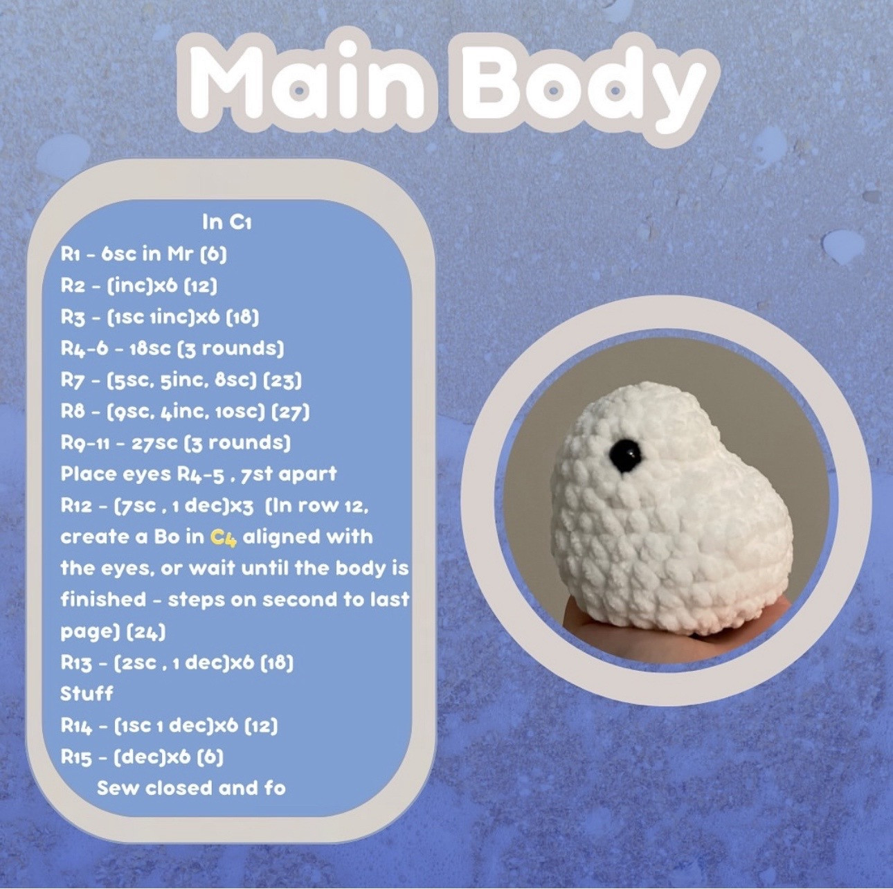 Sandy the Seagull Free Crochet Amigurumi Pattern