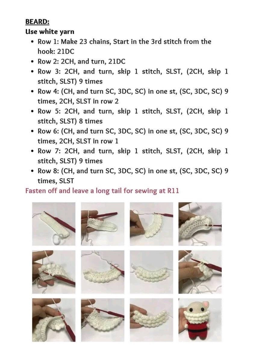 Santa Christmas Cat Amigurumi Crochet Pattern