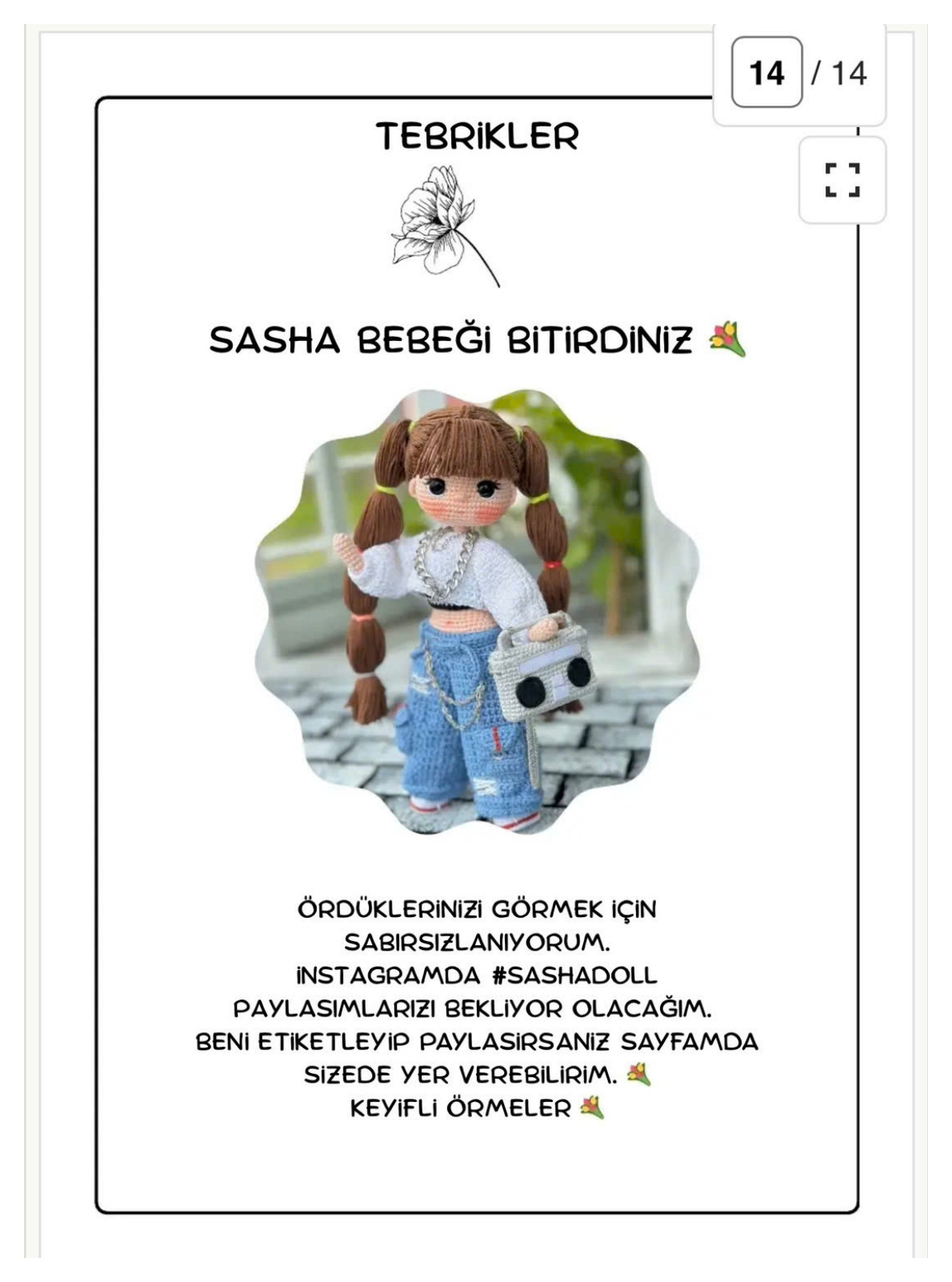 Sasha Doll Tarifi - Amigurumi Bebek Örgü Şeması