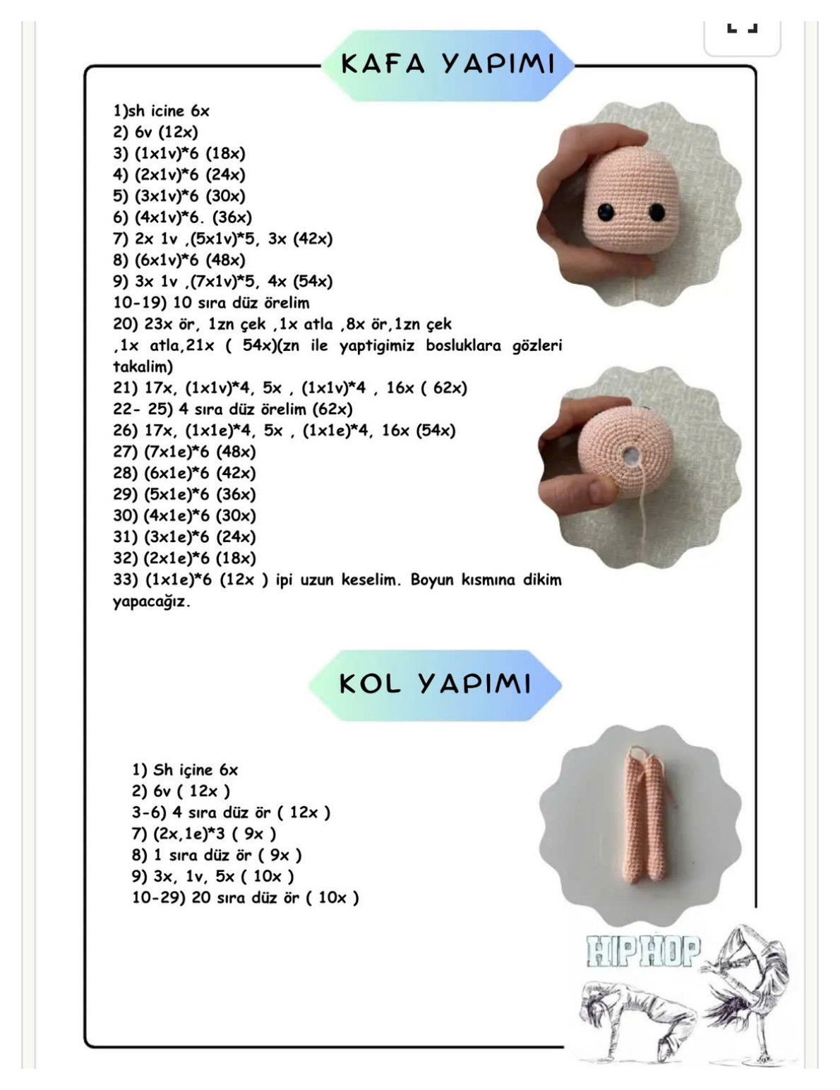 Sasha Doll Tarifi - Amigurumi Bebek Örgü Şeması