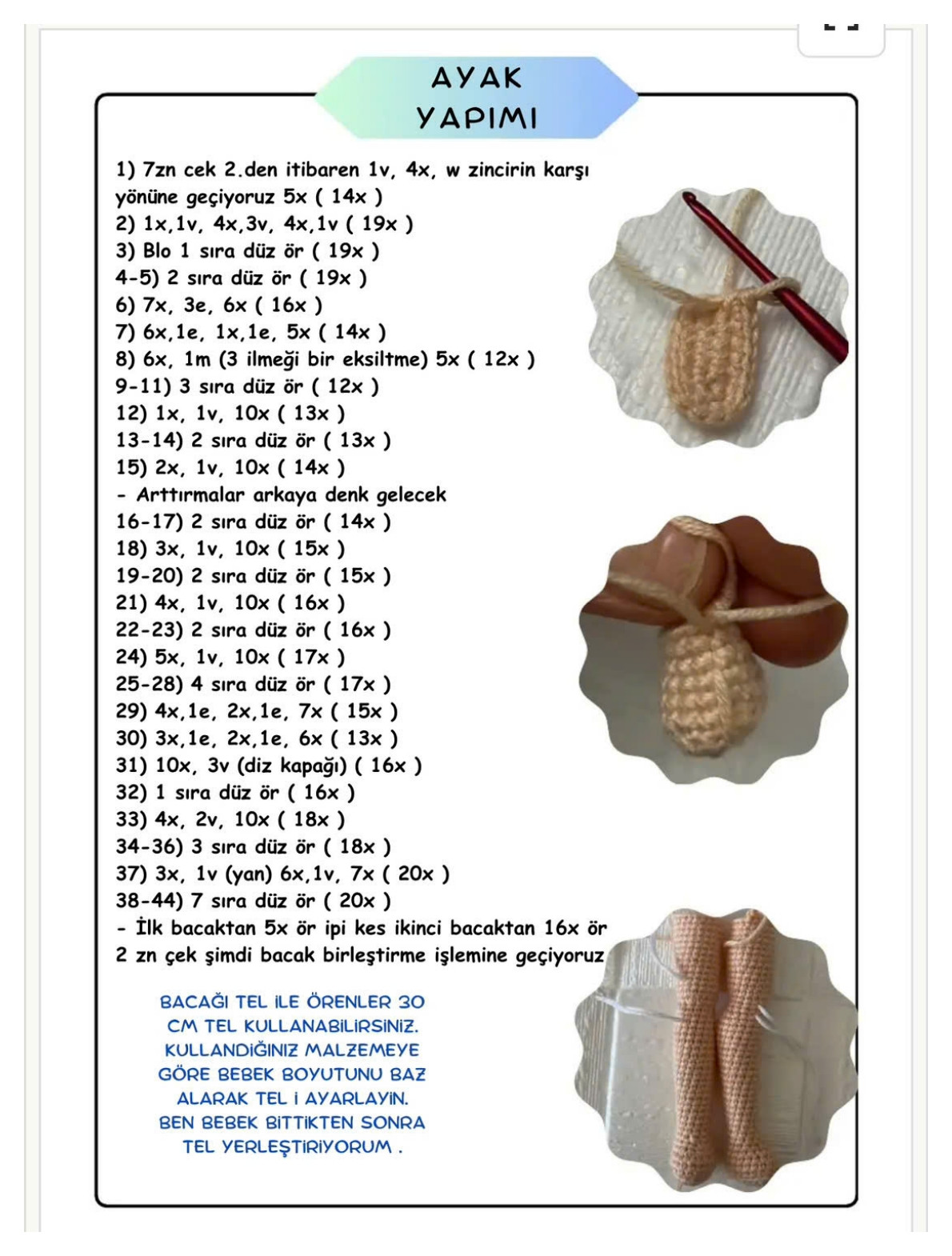 Sasha Doll Tarifi - Amigurumi Bebek Örgü Şeması