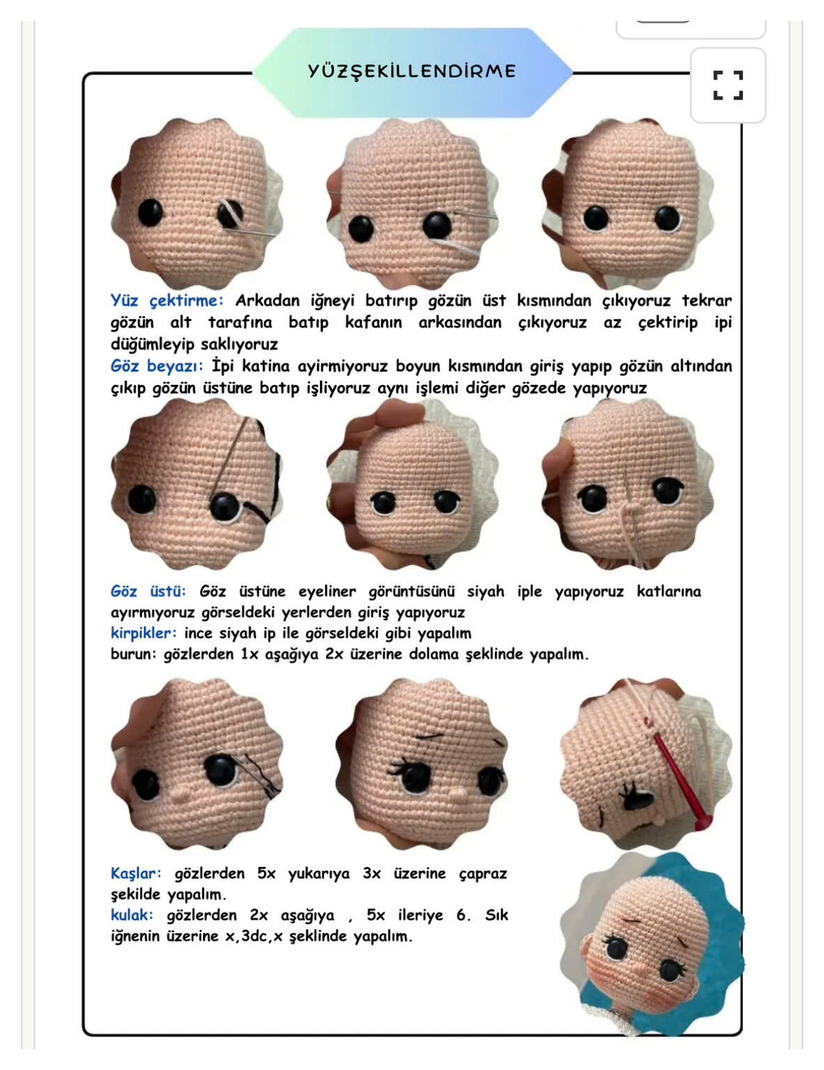 Sasha Doll Tarifi - Amigurumi Bebek Örgü Şeması