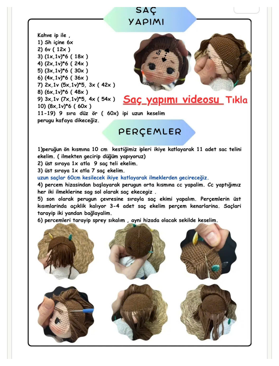 Sasha Doll Tarifi - Amigurumi Bebek Örgü Şeması