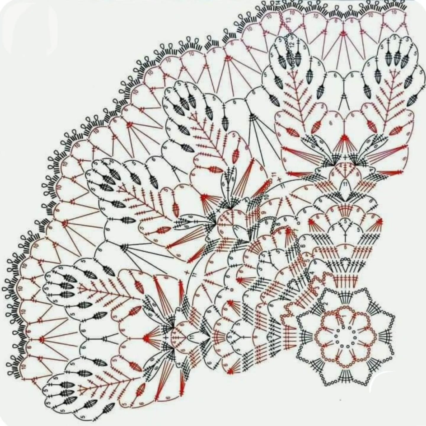 Сборник схем вязания крючком для создания узорных салфеток и мандал
