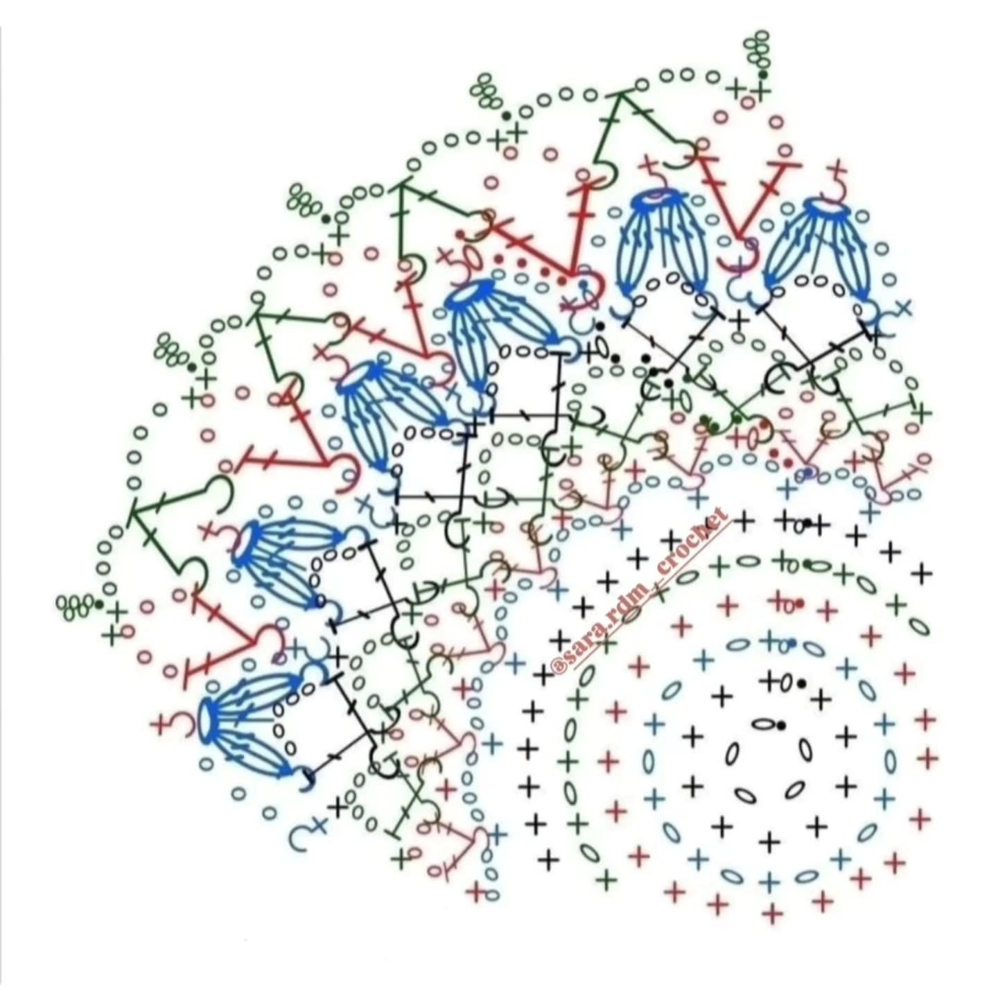 Сборник схем вязания крючком для создания узорных салфеток и мандал