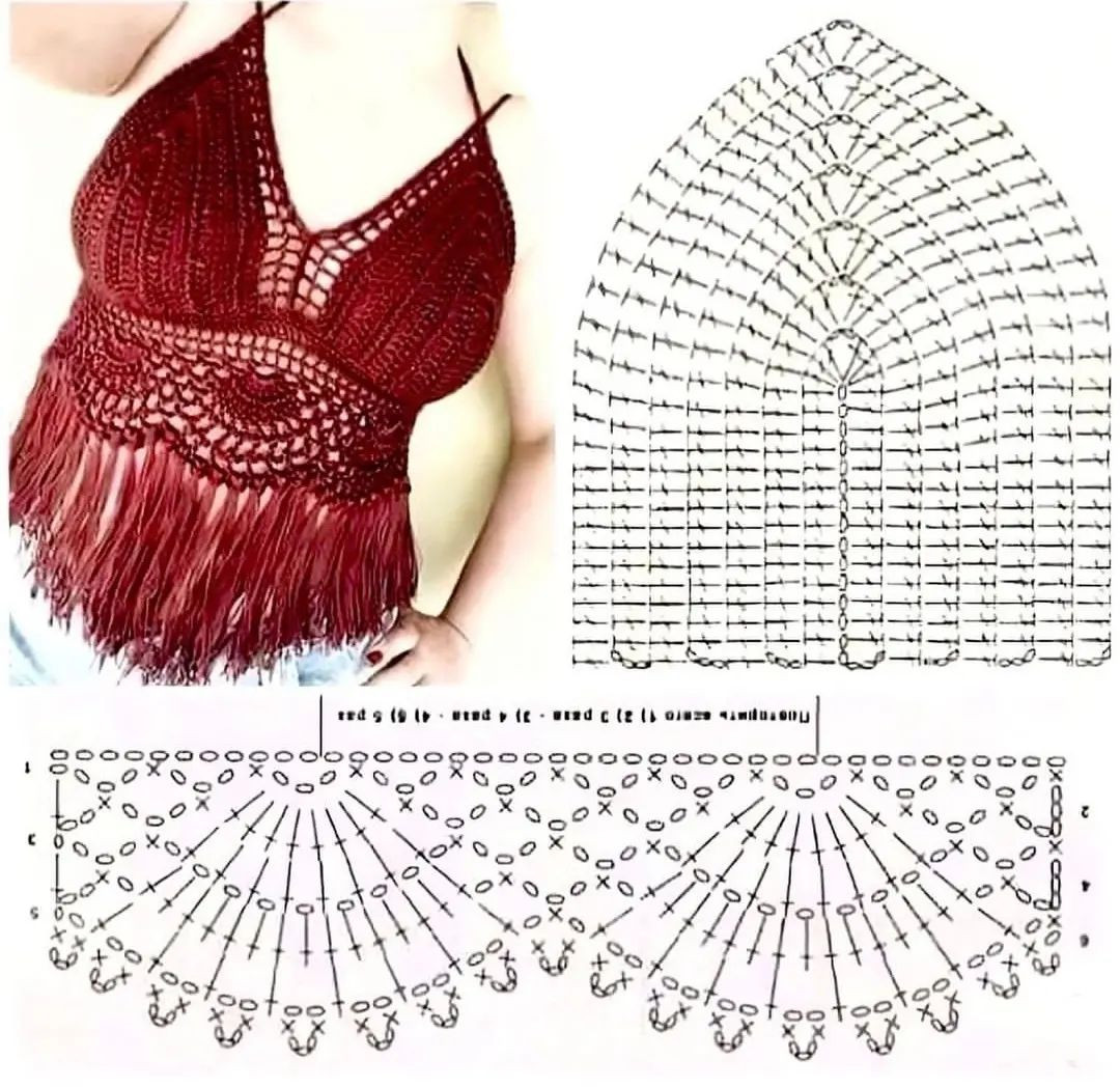 Schemi per reggiseno e top in maglia: modelli eleganti con dettagli a punto croce