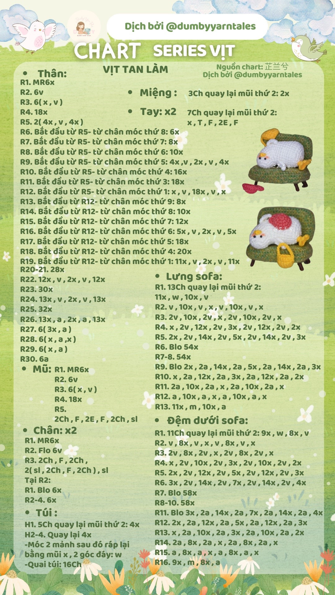 Series Chart Móc Len Vịt: Làm Việc và Nghỉ Ngơi