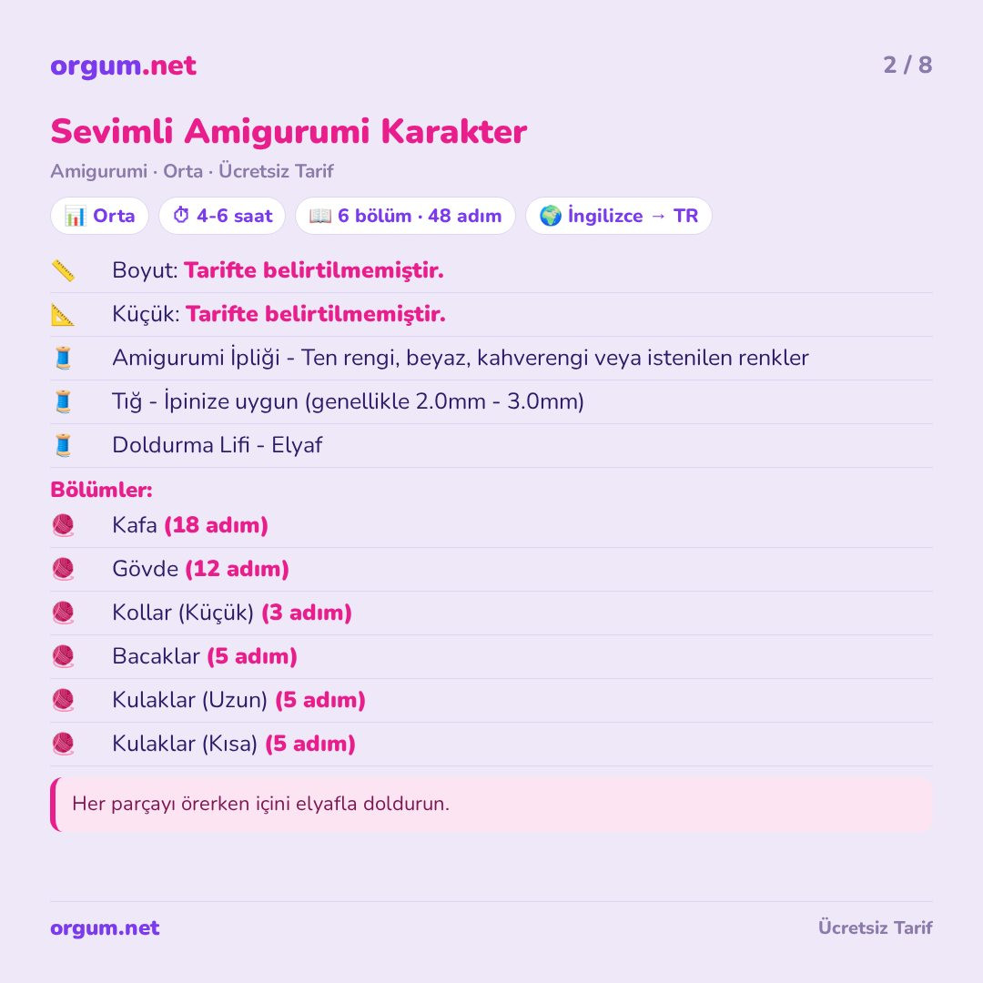 Sevimli Amigurumi Karakter - Búp bê thỏ trắng dễ thương cầm tim hồng, hướng dẫn móc len chi tiết