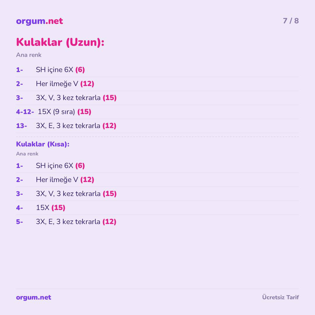 Sevimli Amigurumi Karakter - Búp bê thỏ trắng dễ thương cầm tim hồng, hướng dẫn móc len chi tiết