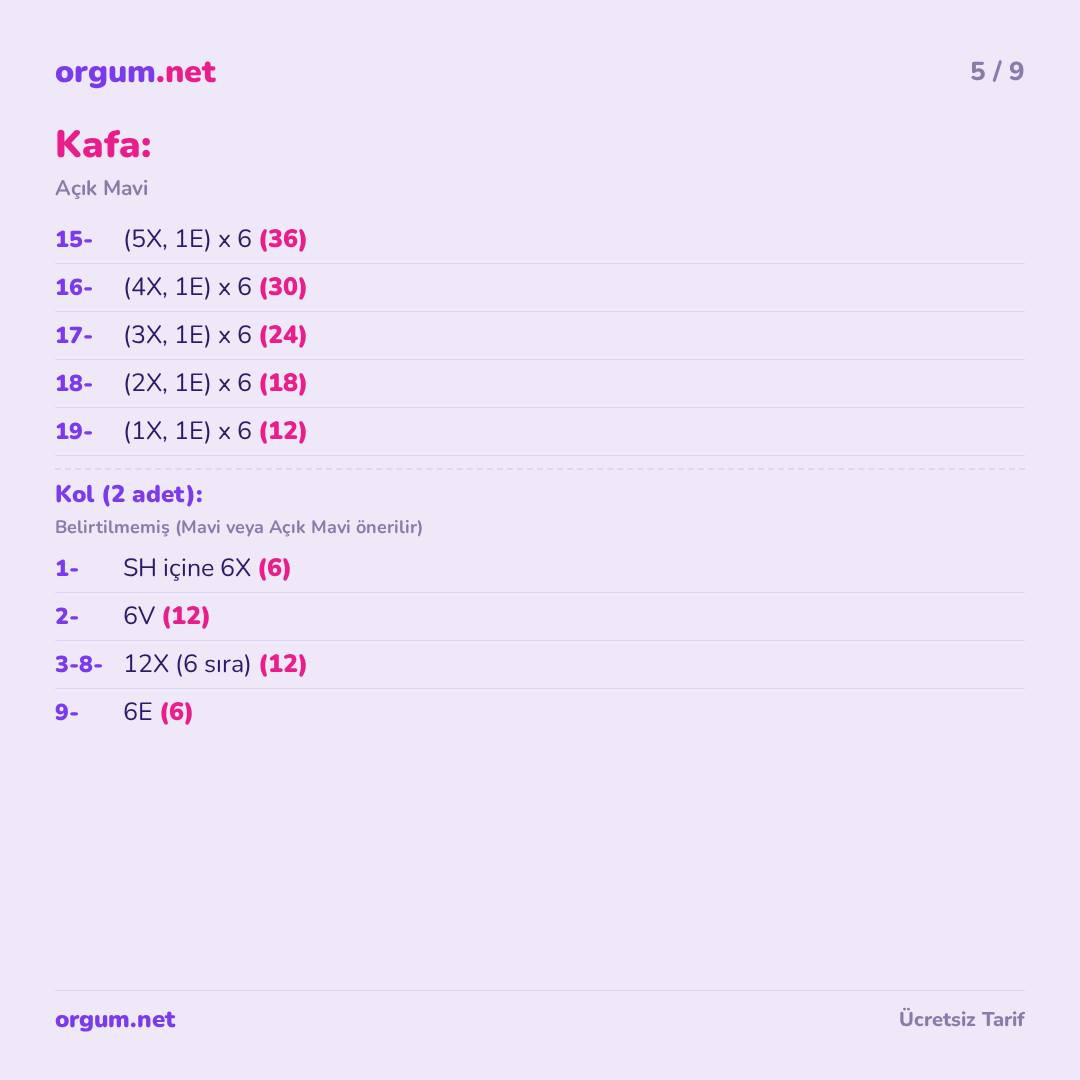 Sevimli Mavi Karakter Amigurumi - Stitch Tarifi (İspanyolca'dan Çeviri)