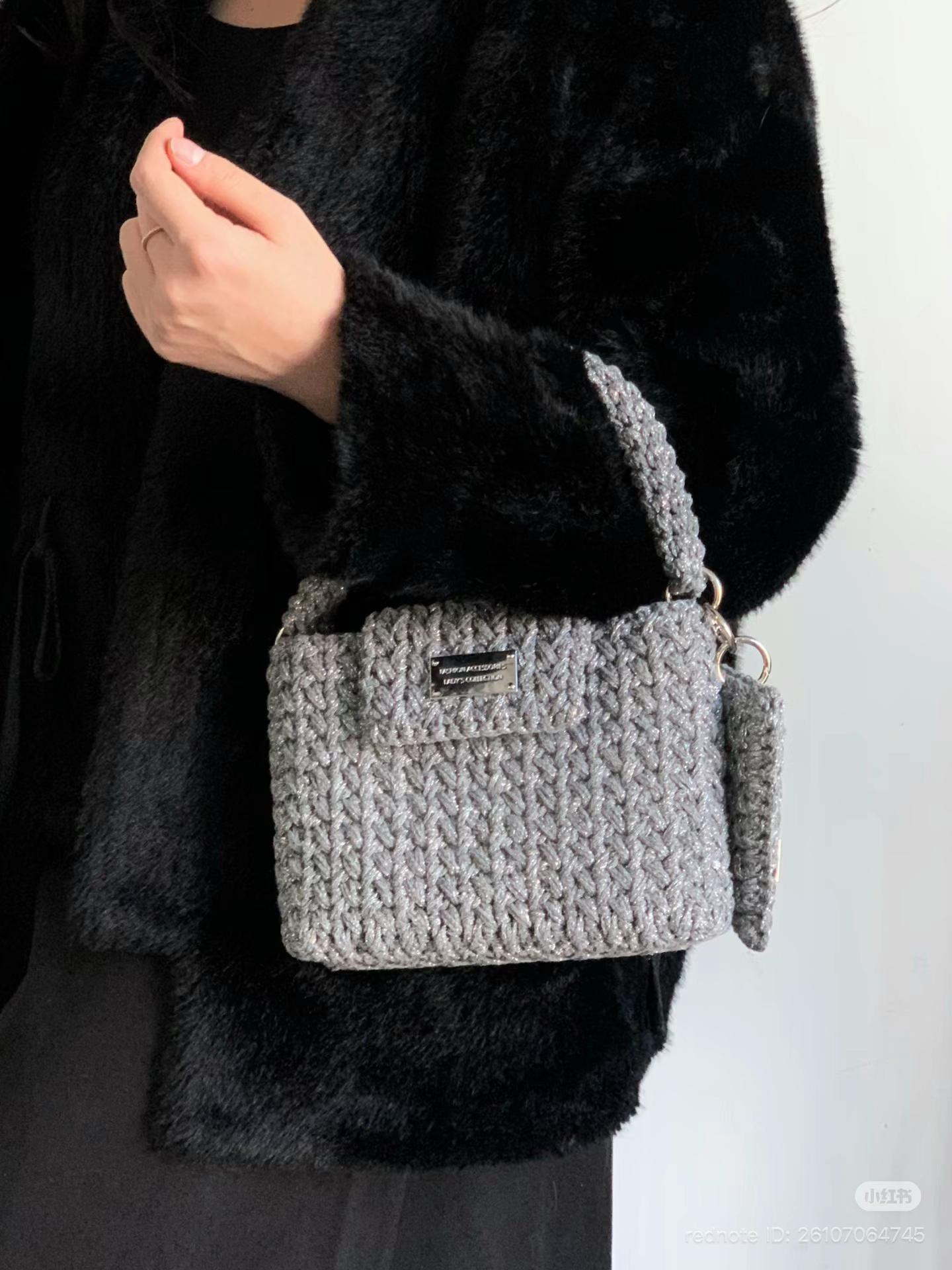 Silver Grey Crochet Handbag Pattern Tutorial