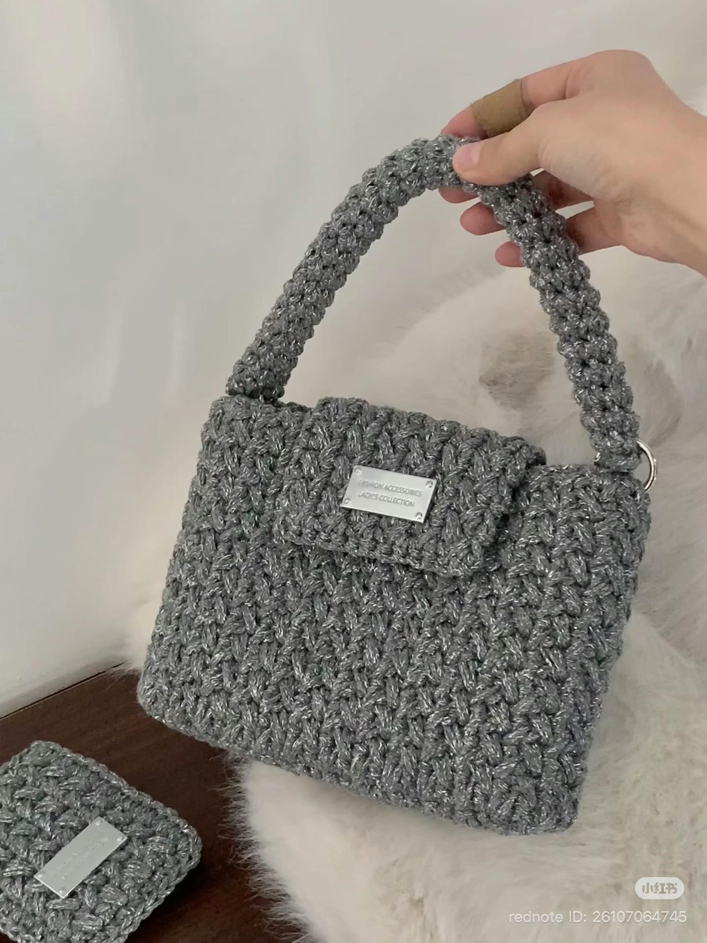 Silver Grey Crochet Handbag Pattern Tutorial
