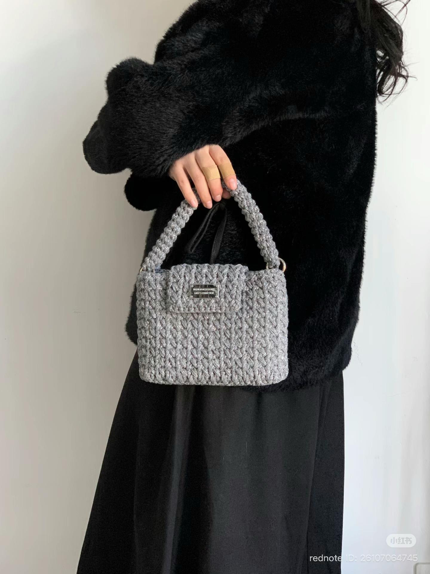 Silver Grey Crochet Handbag Pattern Tutorial