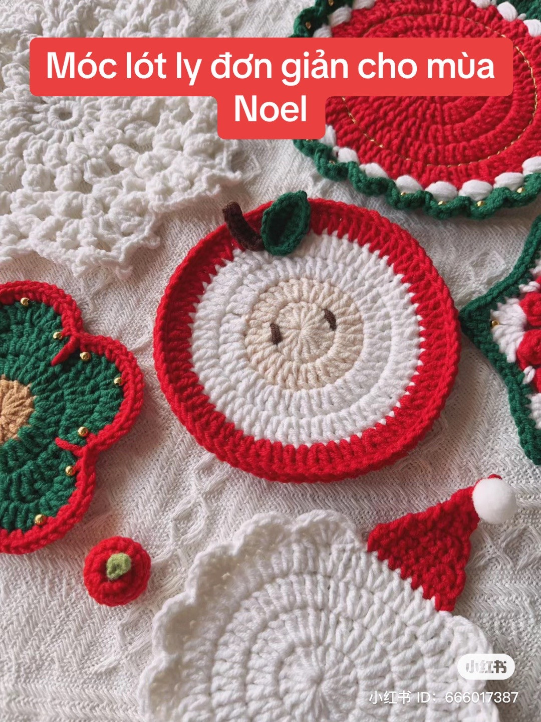 Simple Christmas Coasters Crochet Pattern Tutorial