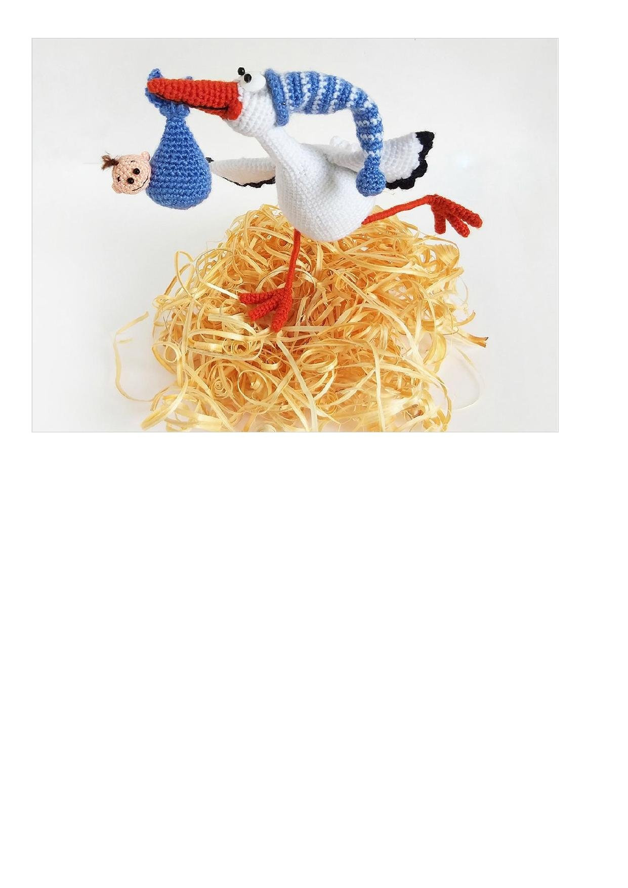 Схема амигуруми: Аист с младенцем, автор crochetfantasy