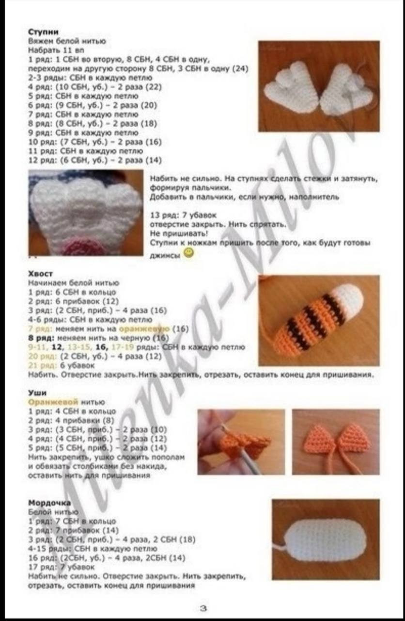 Схема вязания амигуруми Кот Василий от Milenka-Milovs