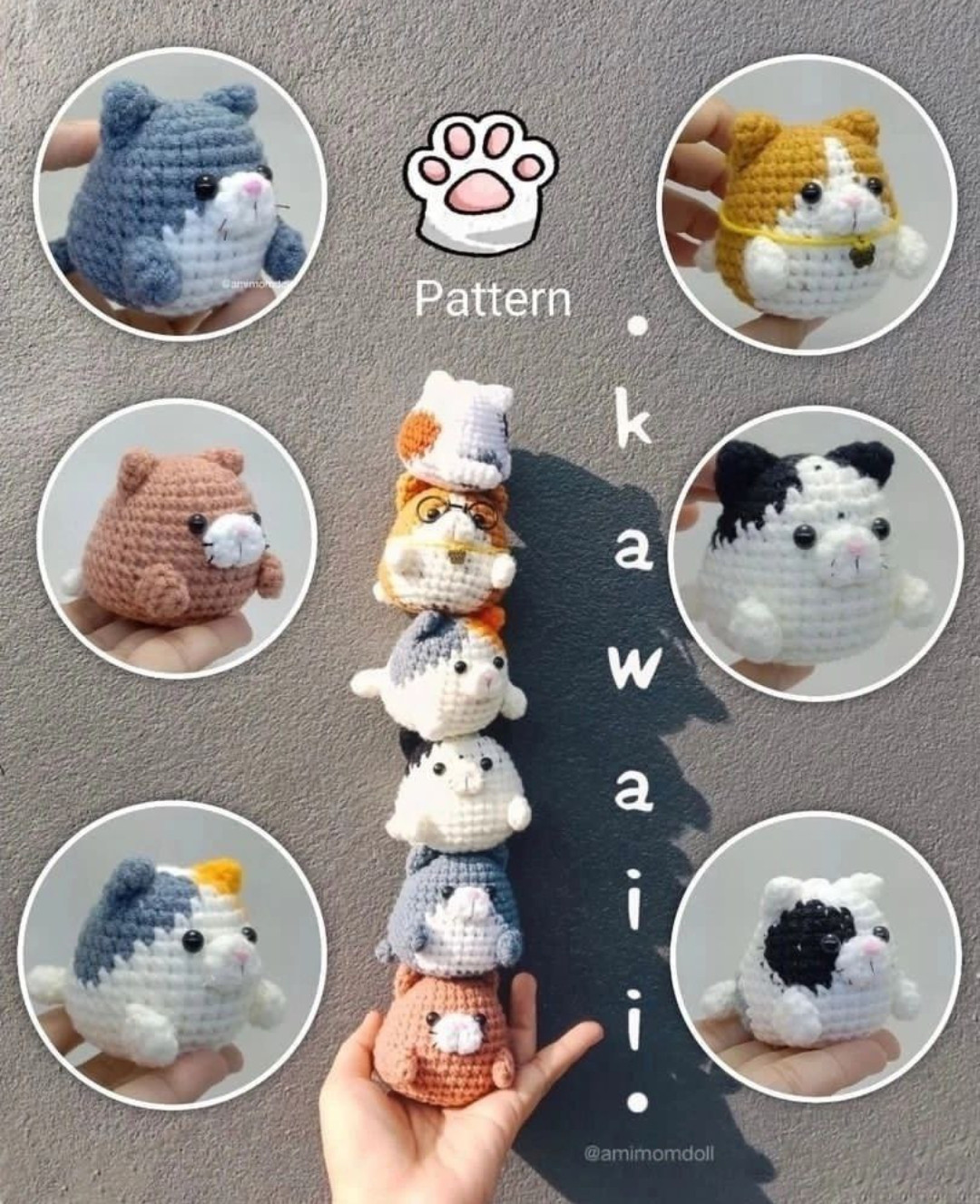 Схема вязания амигуруми крошечный кот