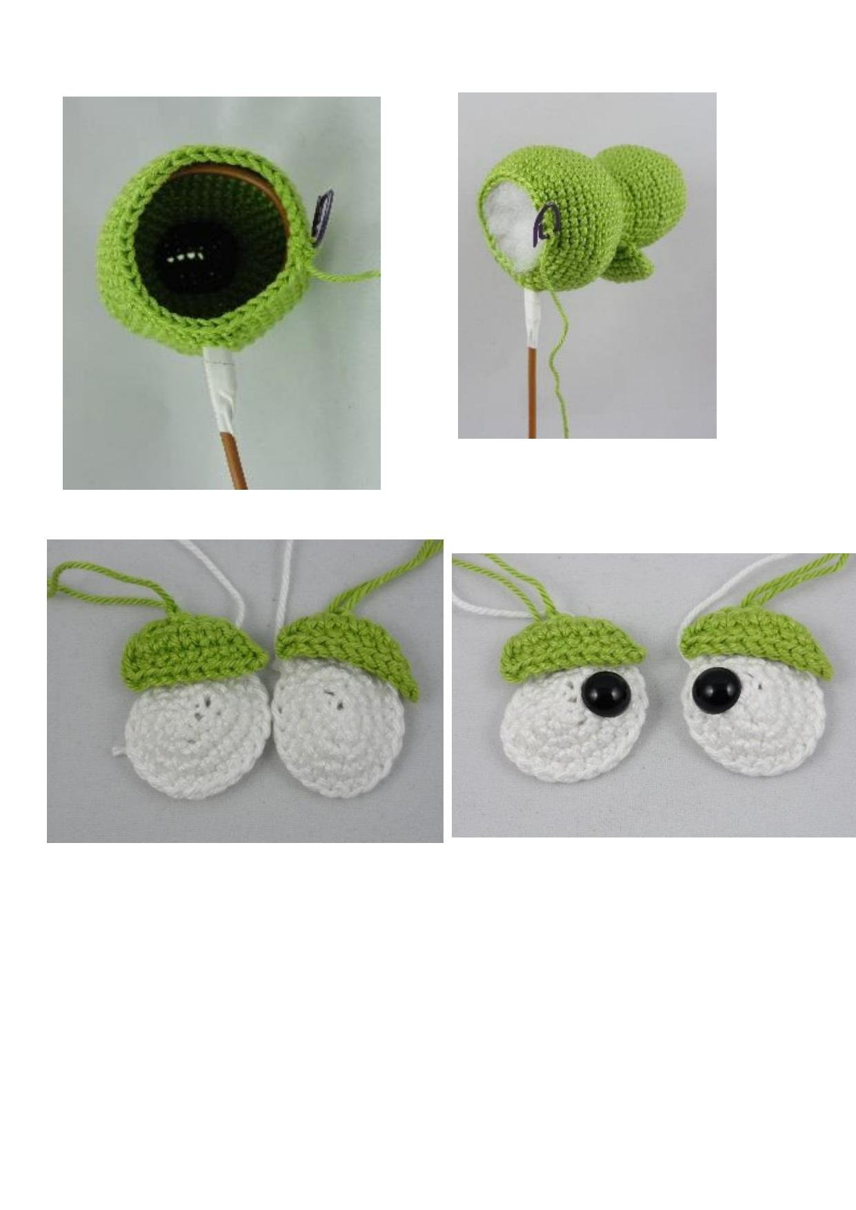 Схема вязания амигуруми: Зеленый трехголовый дракон с пошаговыми инструкциями